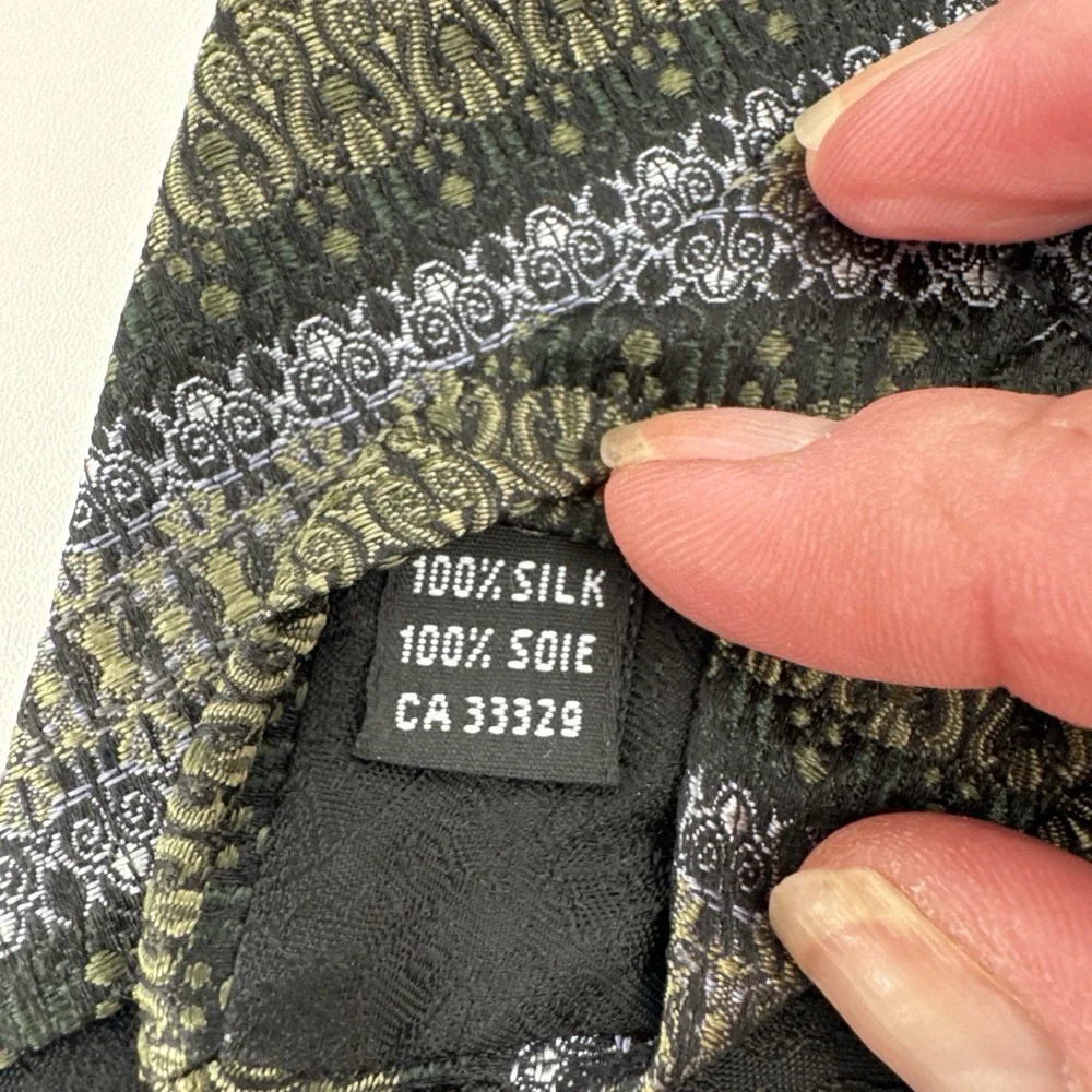 Kolte Italy Vintage Necktie New Mens 100% Silk Tie Green Modern Design 57